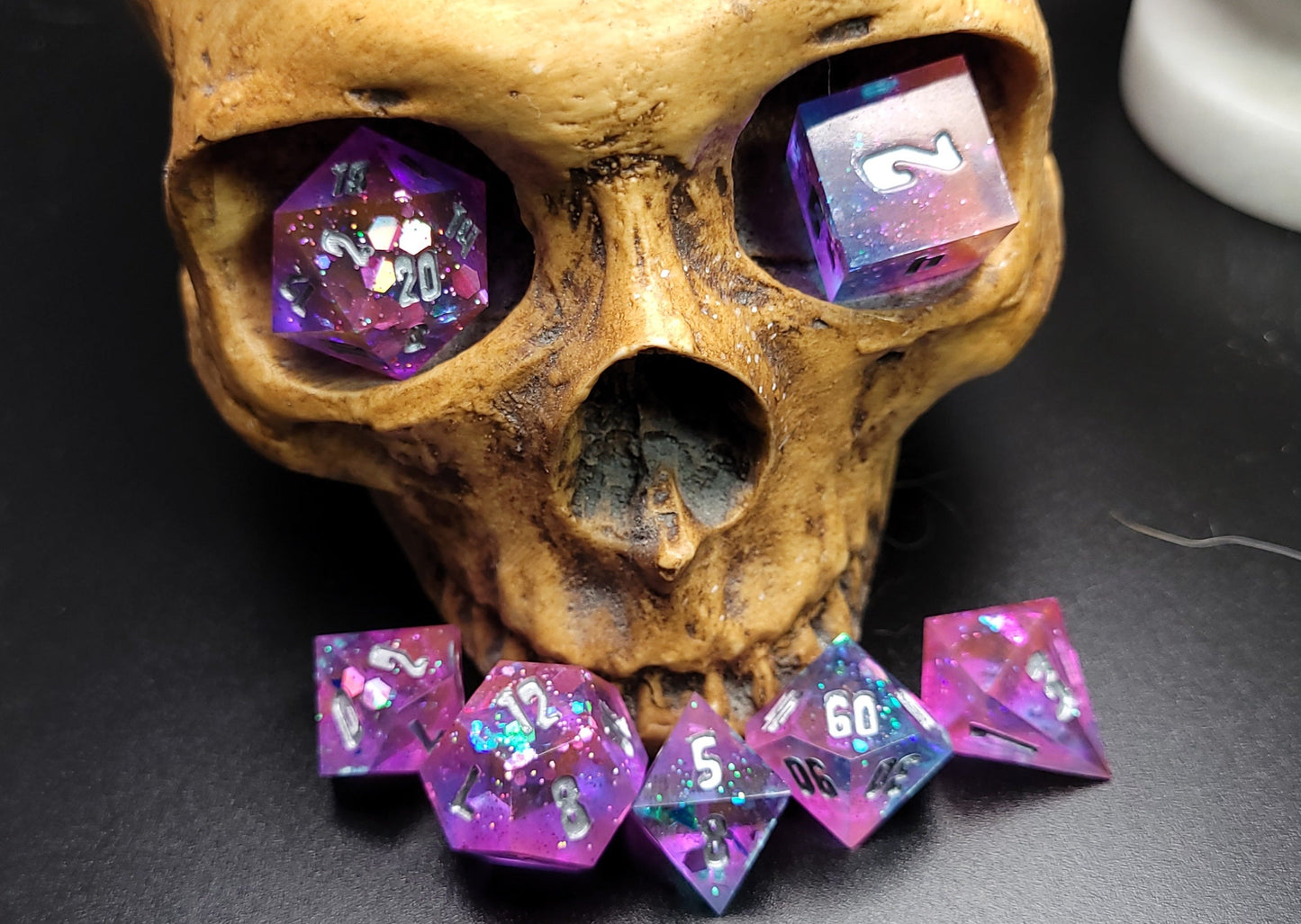 Faerie Fire / TTRPG / Handmade Artisan Resin Sharp Dice