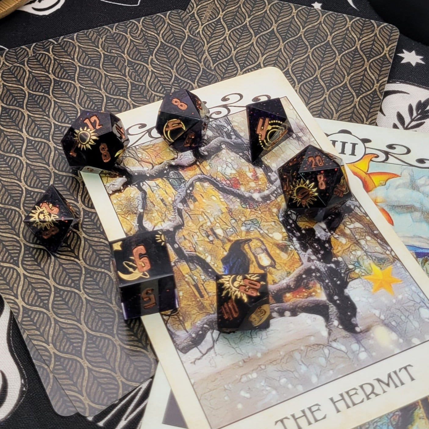 The Hermit / TTRPG / Handmade Artisan Resin Sharp Dice