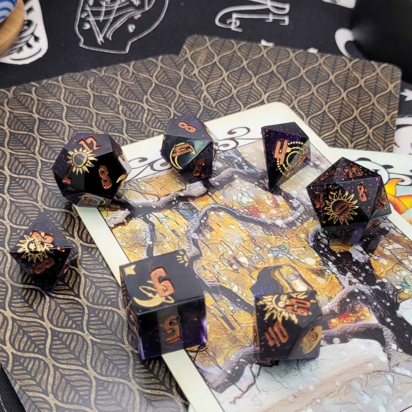The Hermit / TTRPG / Handmade Artisan Resin Sharp Dice