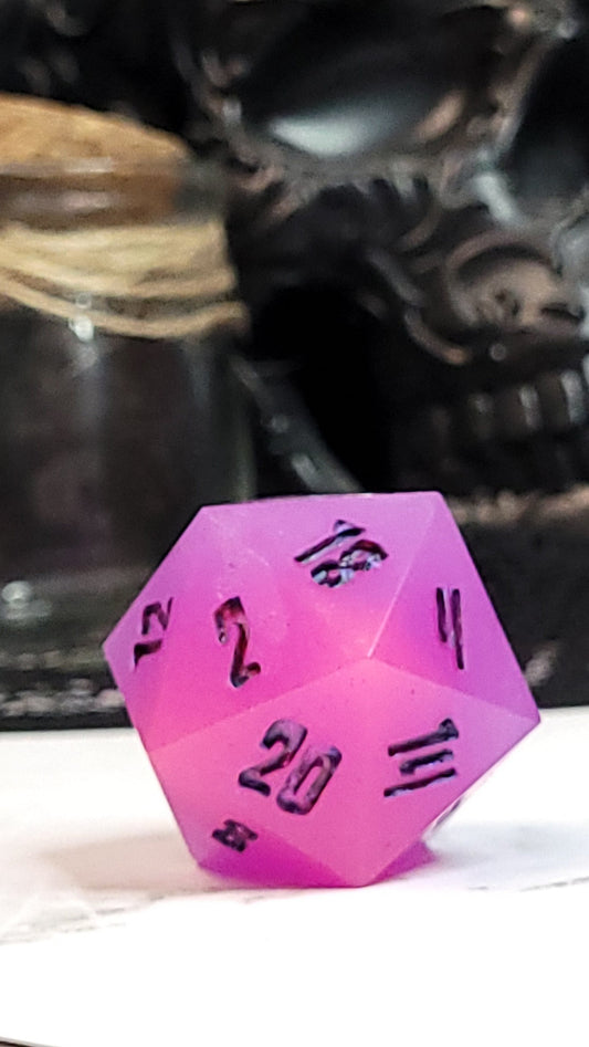 40mm Sharp d20/ Barbra Yaga / TTRPG / Handmade Artisan Resin Dice