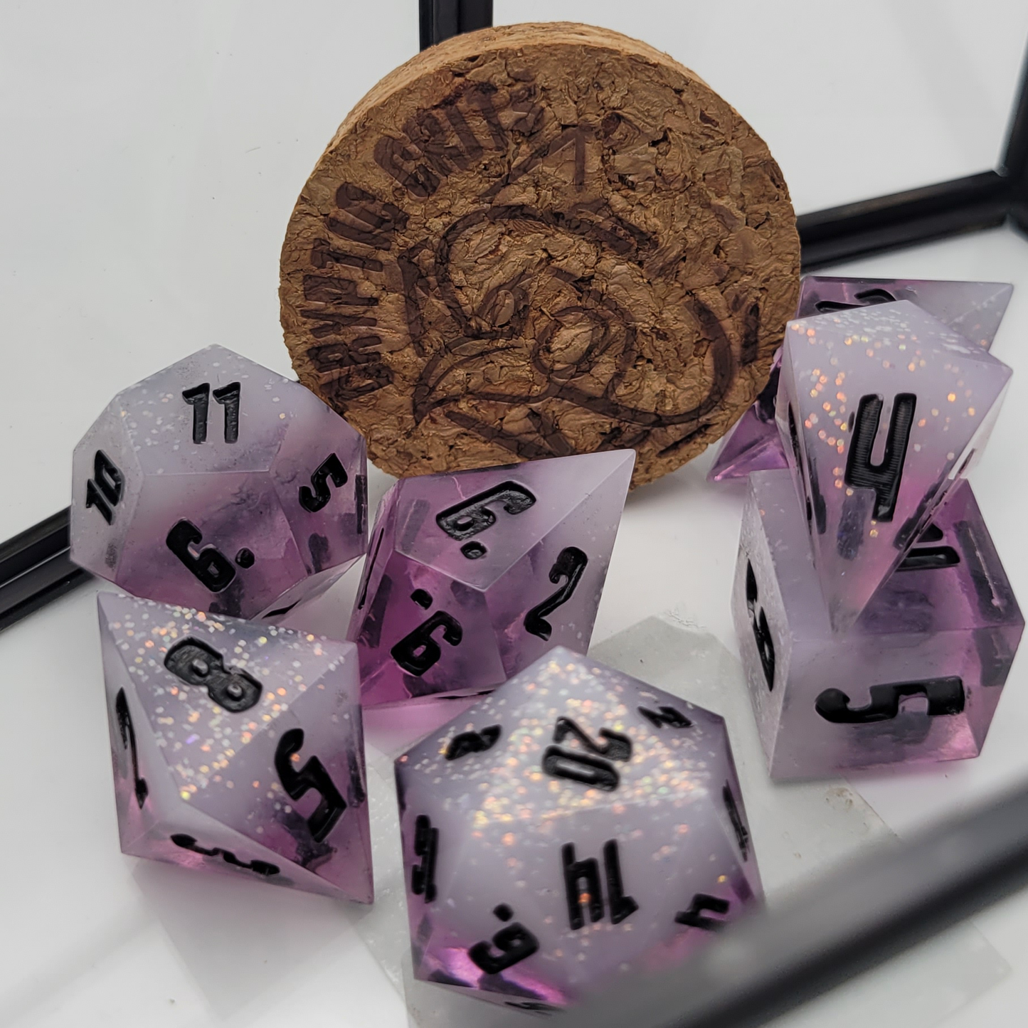 Ace/Demi Pride / TTRPG / Handmade Artisan Resin Sharp Dice