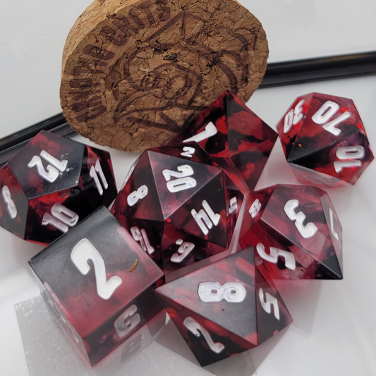 Black Blood/ TTRPG / Handmade Artisan Resin Sharp Dice
