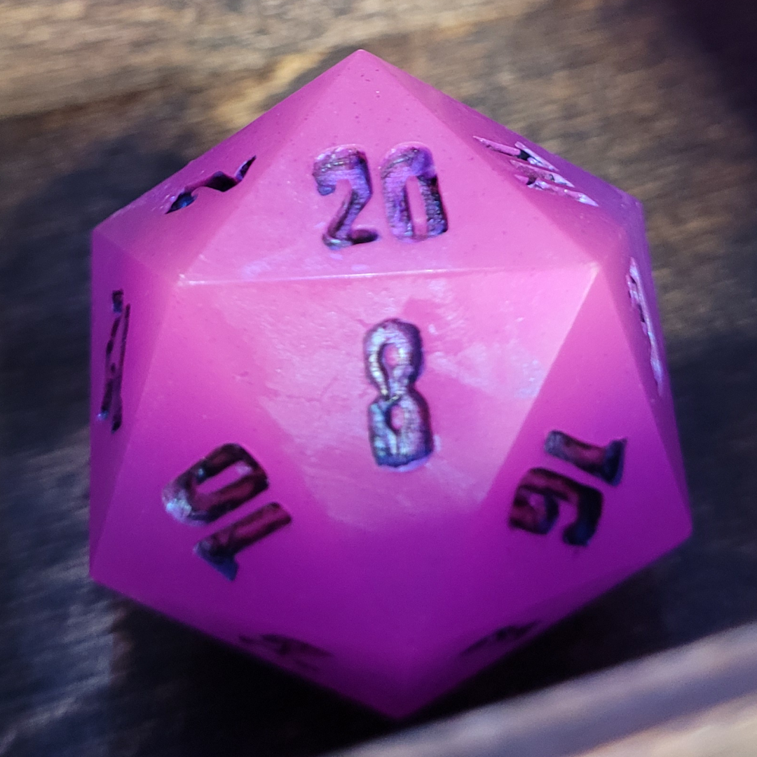 40mm Sharp d20/ Barbra Yaga / TTRPG / Handmade Artisan Resin Dice