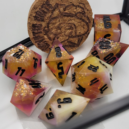 Enby Pride / TTRPG / Handmade Artisan Resin Sharp Dice
