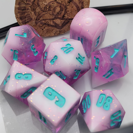 Acid Pop/ TTRPG / Handmade Artisan Resin Sharp Dice